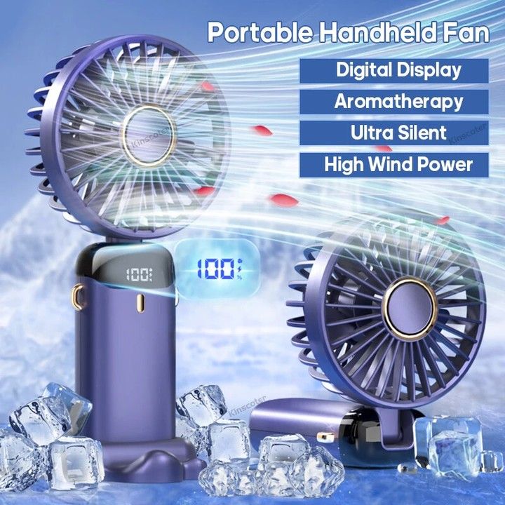 Smart Foldable Rechargeable Desk Fan – 5 Speed