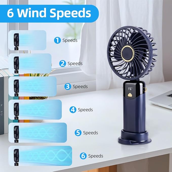 Smart Foldable Rechargeable Desk Fan – 5 Speed